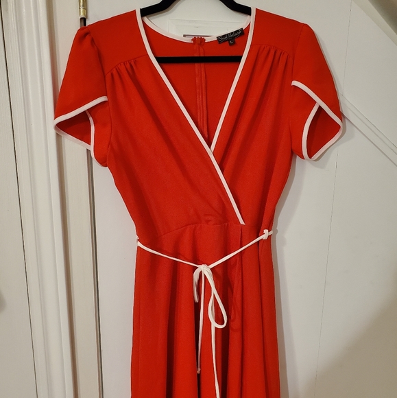 Smak Parlour Dresses & Skirts - Smak Parlour Red Wrap Pinup Dress Tulip Sleeve